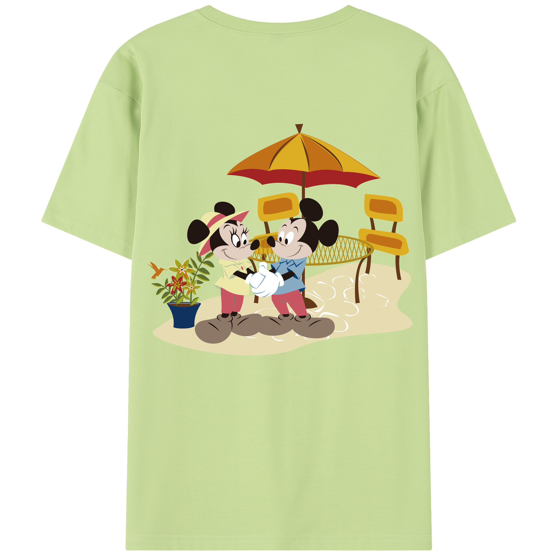 （画像用） ミッキーマウス Mickey Mouse 綿100％半袖Tシャツ（背面プリント）